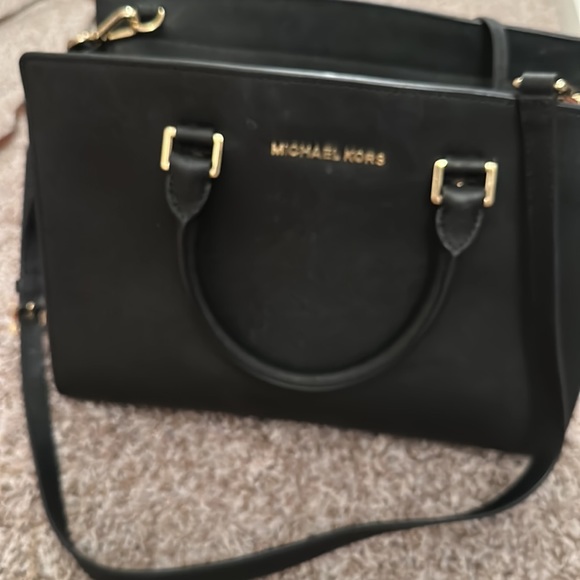 Michael Kors dark navy blue bag with detachable strap. No odors, clean inside. - Picture 3 of 11